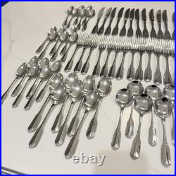 Ridgecrest by Oneida Stainless Lot of 86 Pieces Flatware 18/8 Silver Holiday Ridgecrest by Oneida Stainless Lot of 86 Pieces Flatware 18/8 Silver Holiday