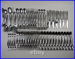 Roseanne by Oneida Flatware Silverware Glossy Custom Stainless Rose 92pc