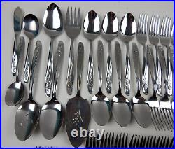 Roseanne by Oneida Flatware Silverware Glossy Custom Stainless Rose 92pc