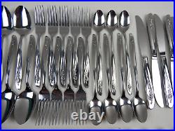 Roseanne by Oneida Flatware Silverware Glossy Custom Stainless Rose 92pc