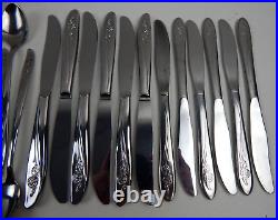 Roseanne by Oneida Flatware Silverware Glossy Custom Stainless Rose 92pc