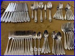 SERVICE FOR 12 + Serving Set ONEIDA SATIN GARNET STAINLESS FLATWARE SET 18/10