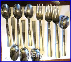 SET 10 Oneida ECHO Stainless Glossy Frosted Flatware 18/10 TEASPOONS SALAD SUGA