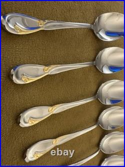 SET OF (7) ONEIDA Deluxe GOLDEN CALLA LILY TEASPOONS Stainless Flatware
