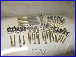 SET OF SIX Oneida Stainless Flatware GOLDEN ETAGE & Walnut Silver Chest 36 Piece