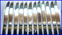 SILVERWARE Oneida 60 pcs DAPHNE Gold Accent 12pc pl set Minus 1 Salad Fork