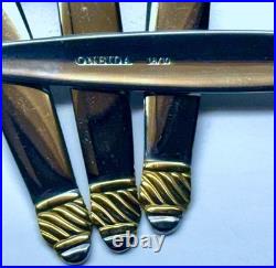 SILVERWARE Oneida 60 pcs DAPHNE Gold Accent 12pc pl set Minus 1 Salad Fork