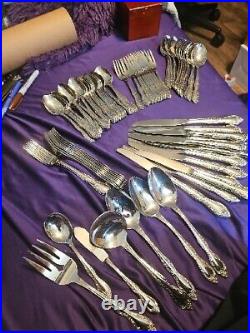 SSS BY ONEIDA BOURBON STAINLESS FLATWARE 67-pieces Mint Cond Read Dec For Pc To