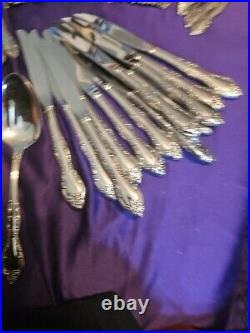 SSS BY ONEIDA BOURBON STAINLESS FLATWARE 67-pieces Mint Cond Read Dec For Pc To