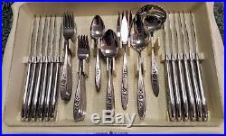 Service for 12 Oneida Community USA 18/8 Stainless ROSE SHADOW Never Used 65pc