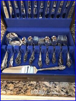 Service for 12 Oneida Cube DOVER Glossy Stainless Flatware Set 68 Pcs