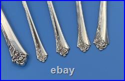 Service for 4 Oneida DAMASK ROSE Glossy Heirloom Cube Stainless Flatware 22 pcs