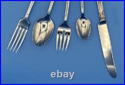 Service for 4 Oneida DAMASK ROSE Glossy Heirloom Cube Stainless Flatware 22 pcs