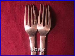 Set Of 2 Salad Forks Oneida USA Vectra Stainless Flatware MCM 7 1/8