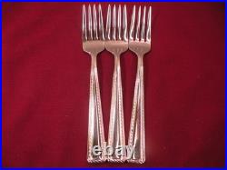 Set Of 3 Oneida Flourish Salad Forks 18/10 Stainless Steel Flatware 6 7/8