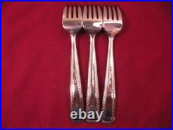 Set Of 3 Oneida Flourish Salad Forks 18/10 Stainless Steel Flatware 6 7/8