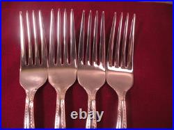 Set Of 4 Dinner Forks Oneida Flourish Rope 18/10 Stainless Flatware 8 1/8
