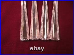 Set Of 4 Dinner Forks Oneida Flourish Rope 18/10 Stainless Flatware 8 1/8