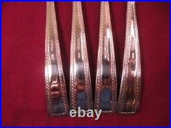 Set Of 4 Dinner Forks Oneida Flourish Rope 18/10 Stainless Flatware 8 1/8