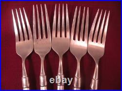 Set Of 5 Dinner Forks Oneida Act II Satin Cube Stainless Steel Flatware 8