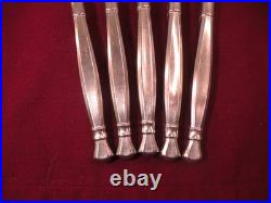 Set Of 5 Dinner Forks Oneida Act II Satin Cube Stainless Steel Flatware 8