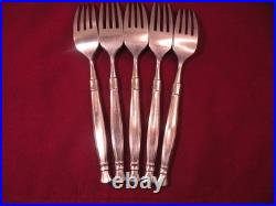 Set Of 5 Dinner Forks Oneida Act II Satin Cube Stainless Steel Flatware 8