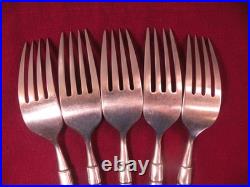 Set Of 5 Dinner Forks Oneida Act II Satin Cube Stainless Steel Flatware 8