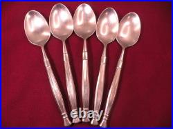 Set Of 5 Teaspoons Oneida ACT II Satin Cube Mark Stainless Flatware 6 1/2