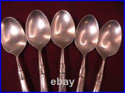 Set Of 5 Teaspoons Oneida ACT II Satin Cube Mark Stainless Flatware 6 1/2