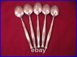 Set Of 5 Teaspoons Oneida ACT II Satin Cube Mark Stainless Flatware 6 1/2