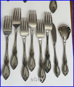 Set Of 53 Oneida Louisiana Forks-Knives-Spoons-Serving Community Stainless USA