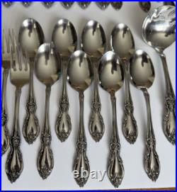 Set Of 53 Oneida Louisiana Forks-Knives-Spoons-Serving Community Stainless USA