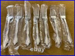 Set Of 7 Oneida USA Cantata DINNER FORKS Glossy Stainless, ? UNUSED NIP