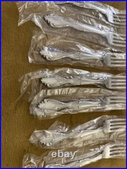 Set Of 7 Oneida USA Cantata DINNER FORKS Glossy Stainless, ? UNUSED NIP