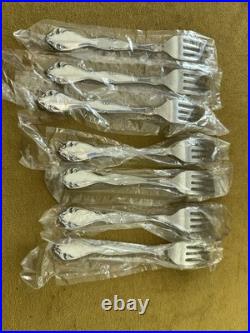 Set Of 7 Oneida USA Cantata DINNER FORKS Glossy Stainless, ? UNUSED NIP