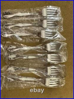 Set Of 7 Oneida USA Cantata DINNER FORKS Glossy Stainless, ? UNUSED NIP