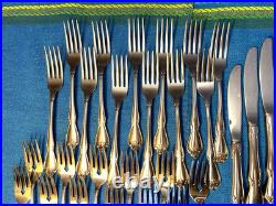 Set for 12 64pc Oneida Arbor Rose True Rose Stainless Flatware BettyCrocker