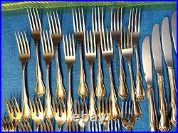 Set for 12 64pc Oneida Arbor Rose True Rose Stainless Flatware BettyCrocker