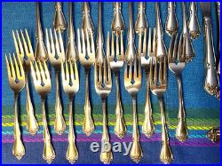 Set for 12 64pc Oneida Arbor Rose True Rose Stainless Flatware BettyCrocker