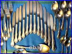 Set for 12 64pc Oneida Arbor Rose True Rose Stainless Flatware BettyCrocker