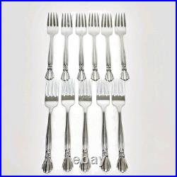 Set of 11 Oneida Deluxe Alexis Stainless 6 3/4 Salad Forks Flatware Ribbon