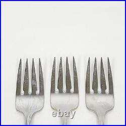 Set of 11 Oneida Deluxe Alexis Stainless 6 3/4 Salad Forks Flatware Ribbon