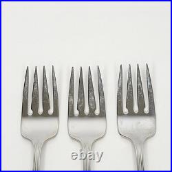 Set of 11 Oneida Deluxe Alexis Stainless 6 3/4 Salad Forks Flatware Ribbon