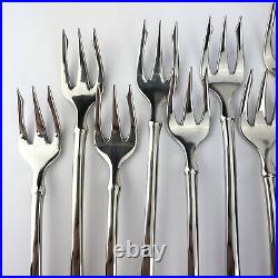 Set of 11 Oneida Juilliard Cocktail Forks Stainless18/10 Glossy Flatware Cube