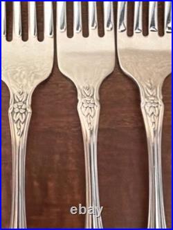 Set of 12 Oneida Distinction Deluxe HH Raphael Stainless Dinner Forks 7.25