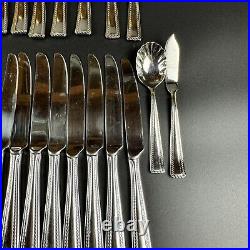 Set of 44 Oneida FLOURISH 18/10 Stainless Rope Forks Knives Spoon Serving Rare