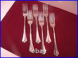 Set of 6 Oneida Stainless Steel ROYAL FLUTE Dinner Forks 7 3/4