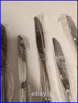 Set of 8 Oneida Deluxe ALEXIS Stainless Dinner Knives Flatware Ribbon