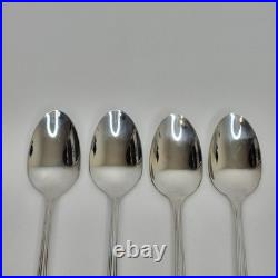 Set of 8 Oneida Deluxe Alexis Stainless 7 5/8 Iced Tea Spoons Flatware Ribbon