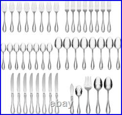 Silverware Set For 8, American Harmony 45-Piece Everyday Flatware Set with